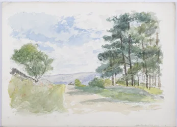 Nad młynem Bardon, 1893 (ołówek i wc na papierze)